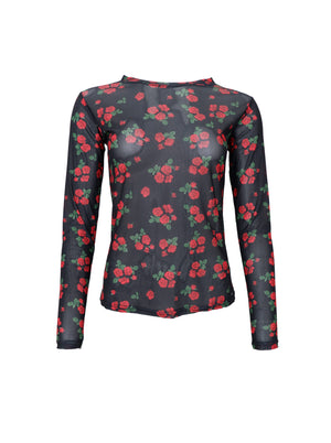 BCANNIE mesh blouse - Red Flower