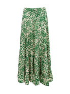 BCLUNA maxi frill skirt - Green Leo - Black Colour