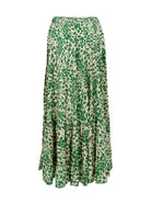 BCLUNA maxi frill skirt - Green Leo - Black Colour