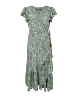 BCLUNA flared wrap dress - Glory Green