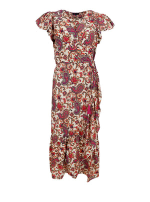 BCLUNA flared wrap dress - Vivid Rouge