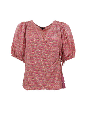 BCLUNA puff sleeve wrap blouse - Indie Berry