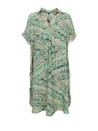 BCLUNA s/s kaftan tunic - Floral Green - Black Colour