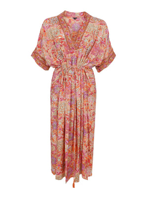 BCLUNA kaftan tie dress - Pacifique Orange