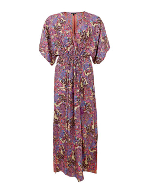 BCLUNA long V-neck dress - Royal Berry