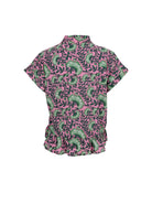 BCFLORA Ruffle s/s blouse - Pink Dahlia - Black Colour