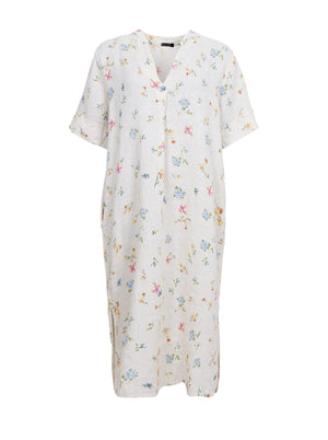 BCMELINA long linen dress - Flower
