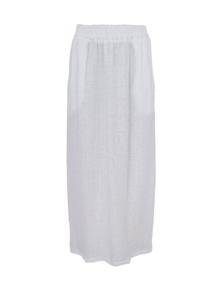 BCMELINA linen skirt - White - Black Colour