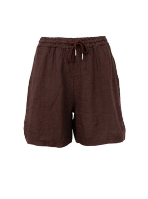 BCMELINA linen shorts - Coffee