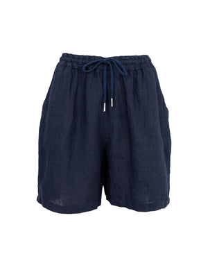 BCMELINA linen shorts - Navy