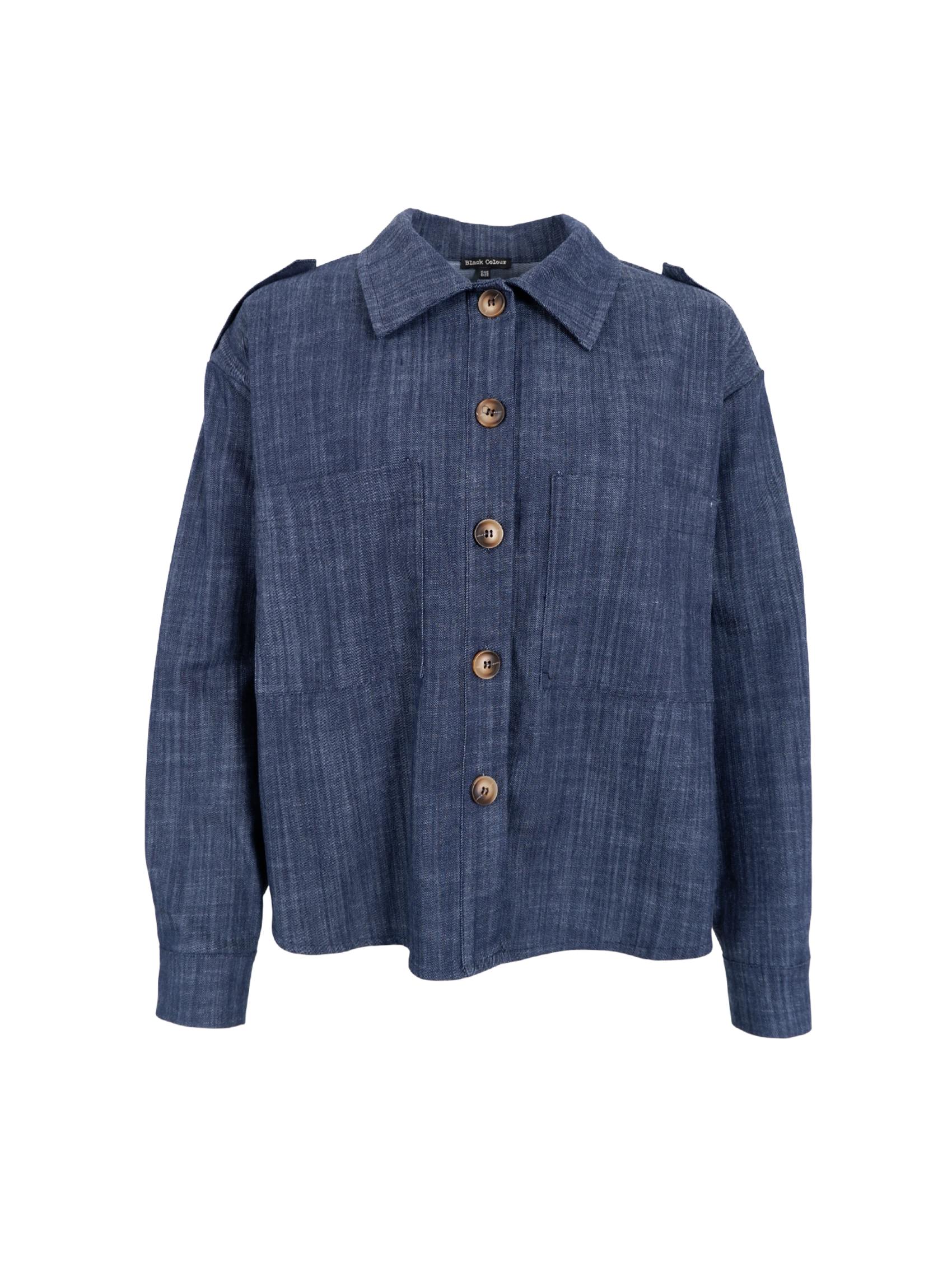 【美品】BASERANGE INDRE JACKET BCBOX shirt jacket - Navy Denim – Black Colour