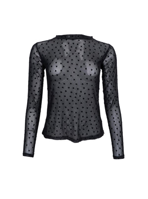 BCISOLE love mesh blouse - Black Heart