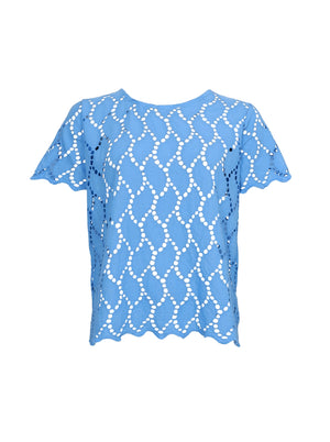 BCFREYA SS tee blouse - Ocean Blue