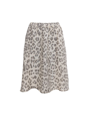 BCMELINA short linen skirt - Natural Leo