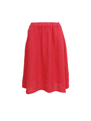 BCMELINA short linen skirt - Red