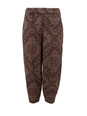 BCABBIE barrel pant - Coffee Paisley