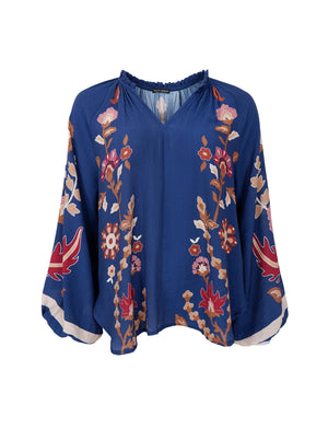 BCMARIGOLD blouse - Dk. Blue Flower