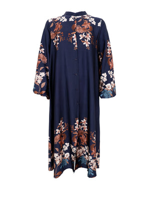BCZENDAYA satin dress - Navy Flower