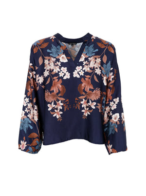 BCZENDAYA ls blouse - Navy Flower