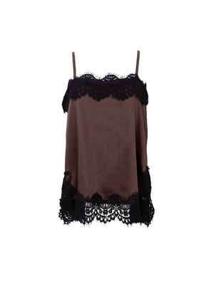 BCEVIE lace strap top - Coffee