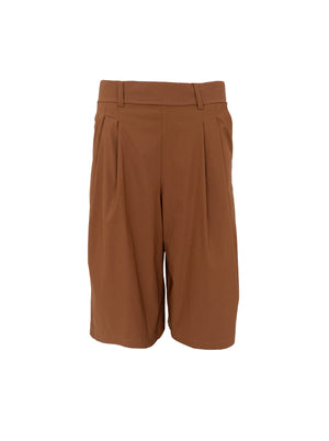 BCDAVINA pleated shorts - Hazelnut Brown