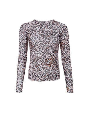 BCANNIE shimmer mesh blouse - Leopard
