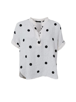 BCMELINA SS linen shirt - Dot