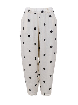 BCMELINA barrel linen pant - Dot