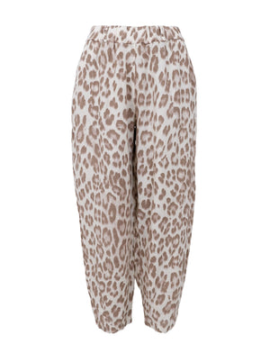 BCMELINA barrel linen pant - Nougat Leo