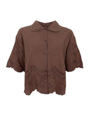 BCAGNETA lace blouse - Espresso