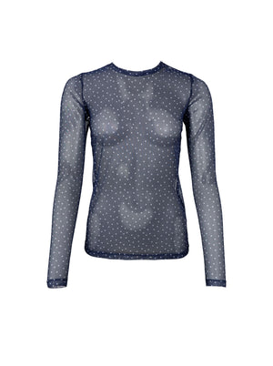 BCANNE mesh blouse - Navy Dot