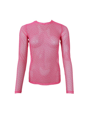 BCANNE mesh blouse - Pink Dot