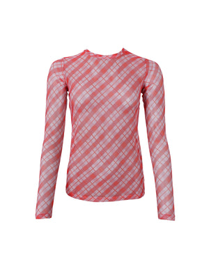 BCANNE mesh blouse - Red Check