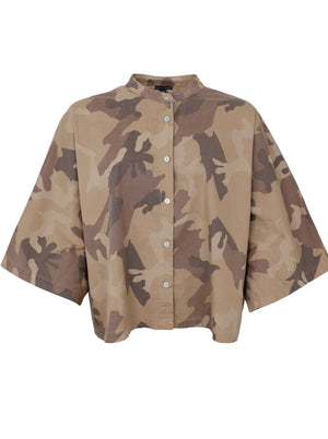 BCALLY loose shirt - Brown Camouflage