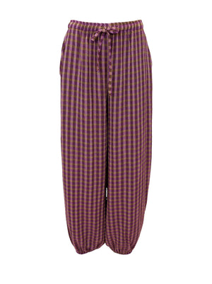 BCMALLE balloon pant - Violet Check