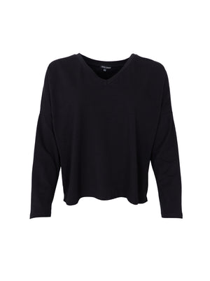 BCMAY ls v-neck blouse - Black