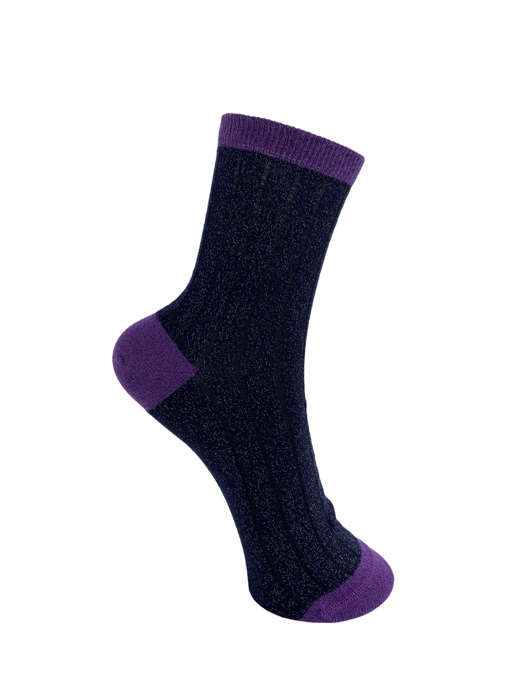 BCLAKE glitter socks - Navy - Black Colour