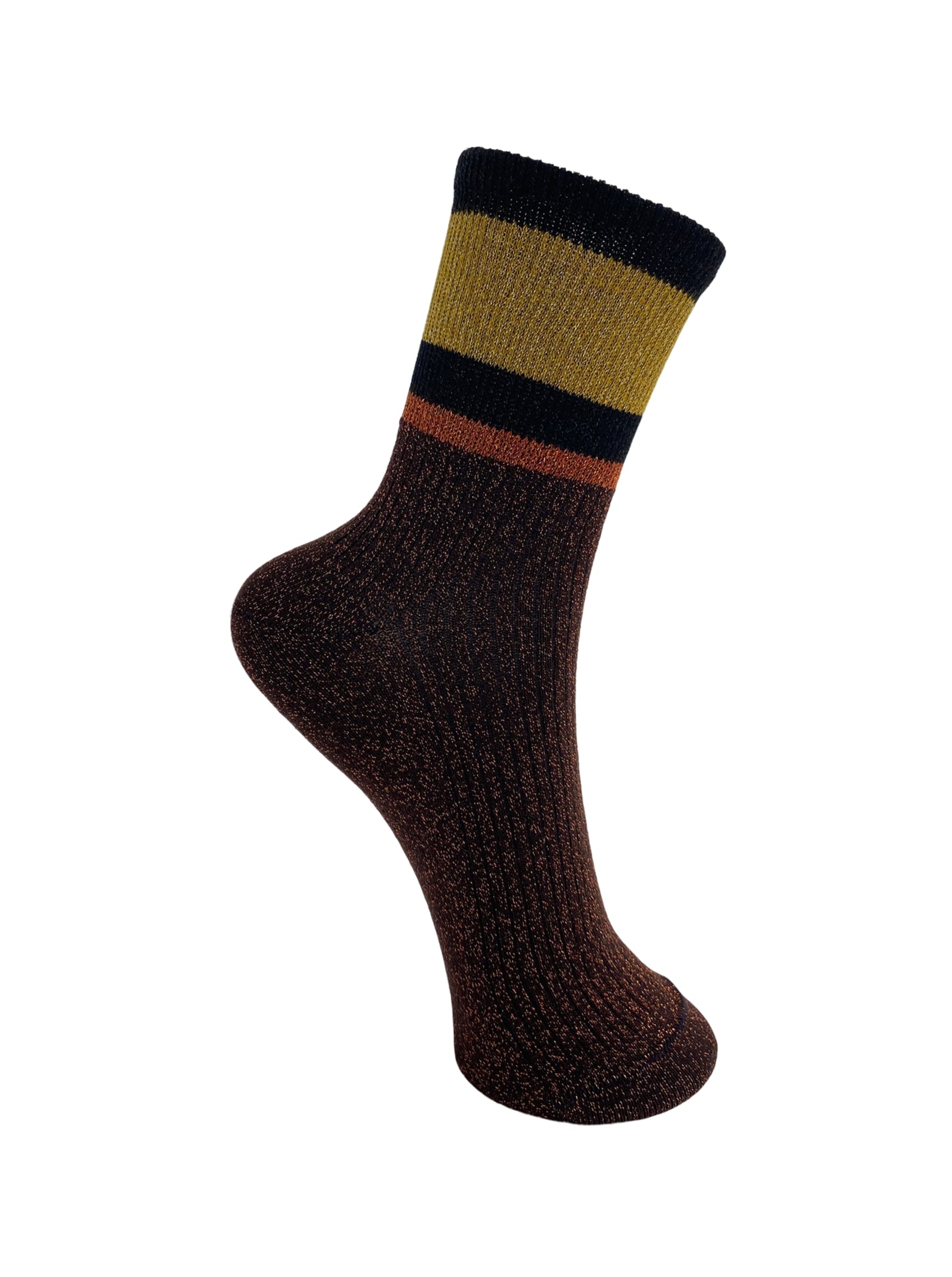 BCMISSY glitter socks - Coffee - Black Colour