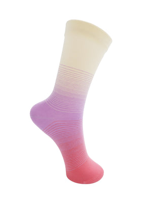 BCDAWN contrast sock - Creme/Coral Mix