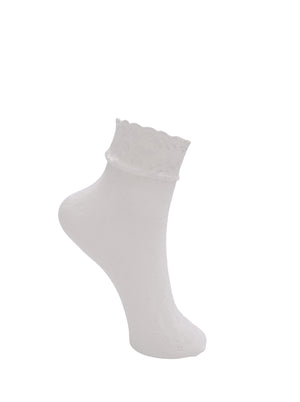 BCTEGAN anclet flower sock - White