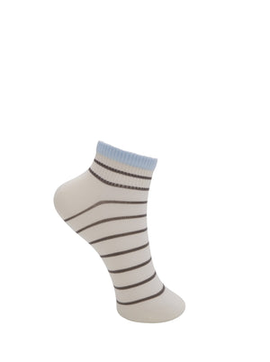 BCHANIA anclet sock - Off White w. Blue