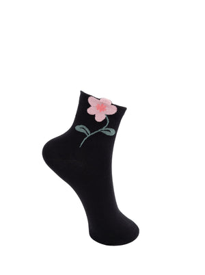 BCDEENA flower sock - Black