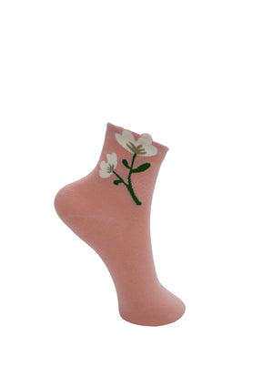 BCDEENA flower sock - Lt. Rose
