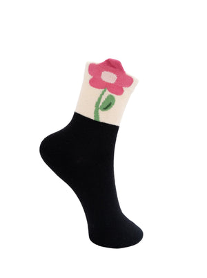 BCKALEA flower sock - Black