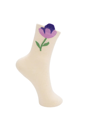 BCKALEA flower sock - Creme