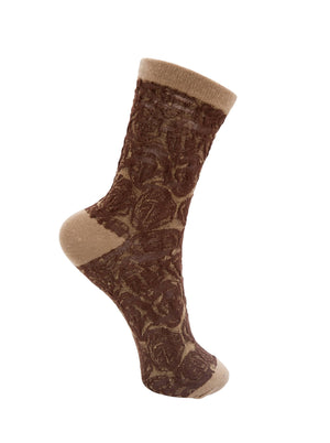 BCSAMI sock - Khaki w. Coffee