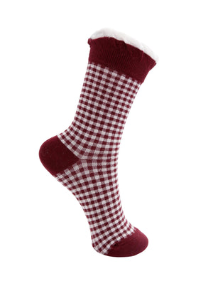 BCLUMINA sock - Wine Checkered