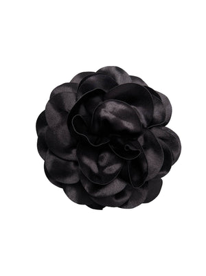 BCSAGE big flower 2-in-1 brooch - Black