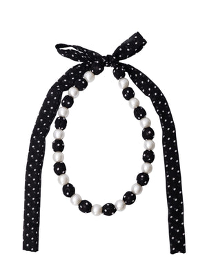 BCPOSY tied necklace - Black Dot