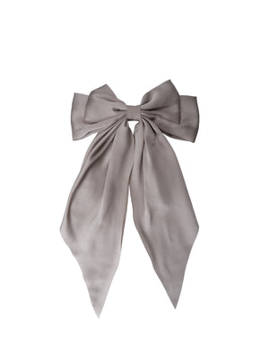 BCRENEE satin bow barette - Grey - Black Colour